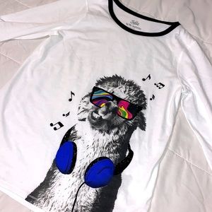 New! Justice Long-sleeved llama shirt